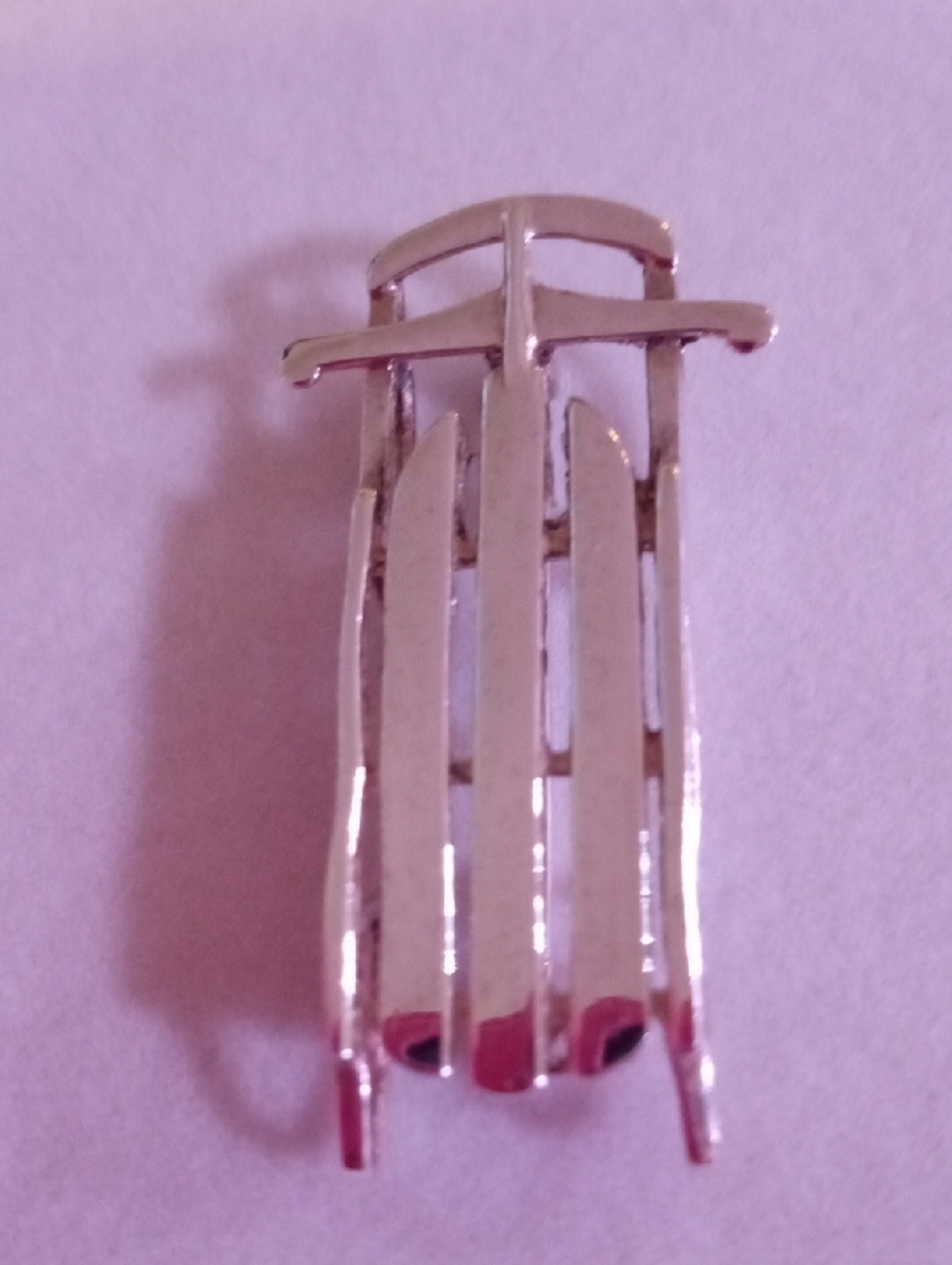 Silver Sled Pin Brooch